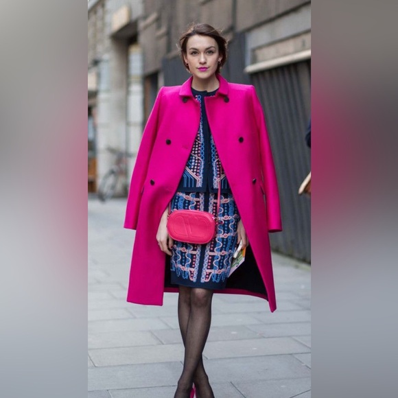 Old Navy Pink Button Polyester/Wool Peacoat Coat - Medium - Picture 1 of 7